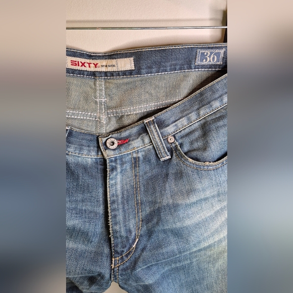 Sixty Brand Men's Straight Jeans - Stylish Blue - Picture 4 of 10